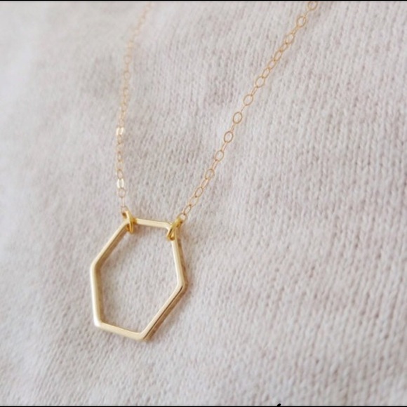 Jewelry - Stay Hexy Gold Dainty Hexagon Necklace